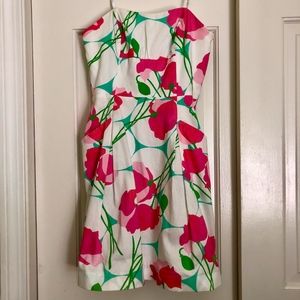 Lilly Pulitzer Strapless Blossom Poppy Dress - 0